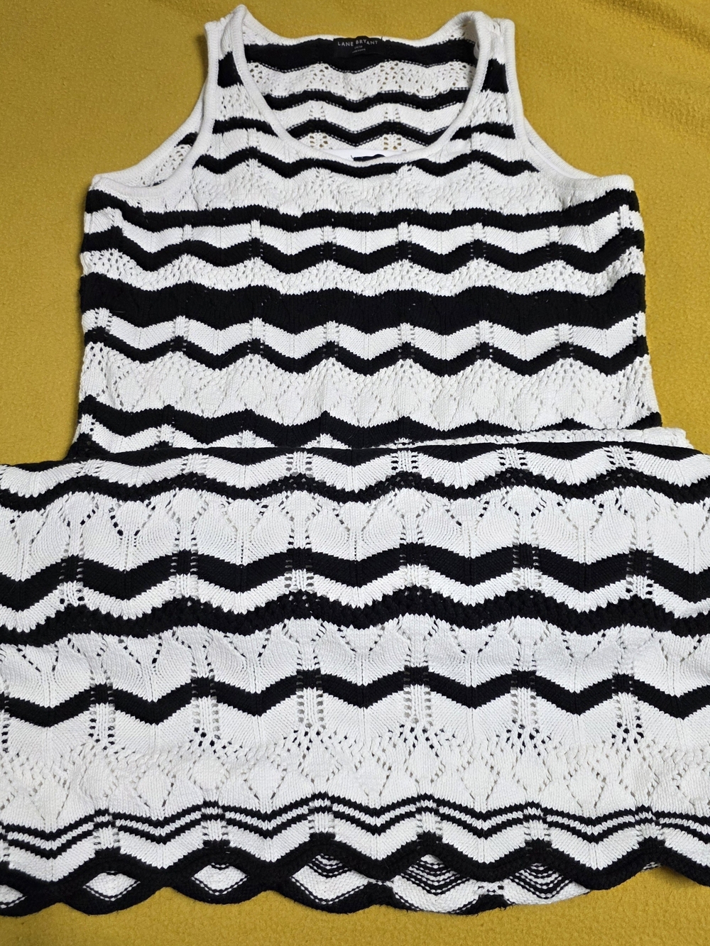 Lane Bryant Black and White Chevron Maxi Dress